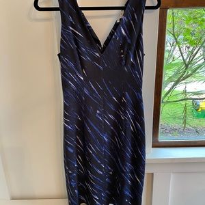 Milly 0 Black blue pattern silk sheath dress